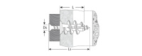Дюбель нейлоновый тип Дрива для гипсокартона в комплекте с установочной насадкой для дрели 23мм, 100шт ЗУБР (4-301255)
