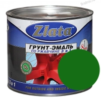 Краска грунт эмаль по ржавчине зеленая Zlata 0.9кг фото в интернет-магазине Мегастроймаркет
