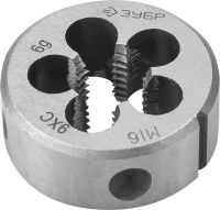 Плашка ЗУБР МАСТЕР круглая ручная для нарезания метрической резьбы мелкий шаг М16x1.5 (4-28022-16-1.5) фото в интернет-магазине Мегастроймаркет