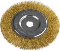 Щетка дисковая STAYER PROFESSIONAL для УШМ витая стальная латунированная проволока 0.3мм 200x22мм (35122-200)
