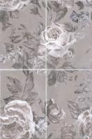 Декор Kerama Marazzi Панно Александрия серый из 4 частей 20х30 (размер каждой части) 40x60 матовый