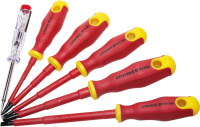 Набор STAYER PROFI ELECTRO Отвертки диэлектрические, тестер, 100-250В, Cr-V 6шт (25145-H6_z01) Набор STAYER PROFI ELECTRO Отвертки диэлектрические, тестер, 100-250В, Cr-V 6шт (25145-H6_z01)