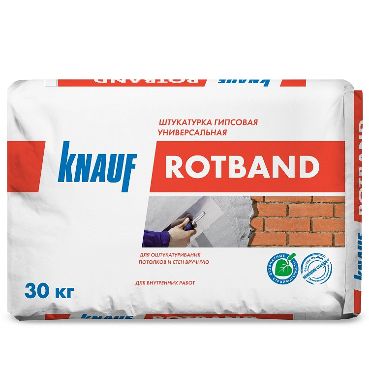Штукатурка гипсовая универсальная Knauf Ротбанд серая 30 кг фото в интернет-магазине Мегастроймаркет