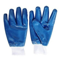 Перчатки масло-бензостойкие синие с манжетой