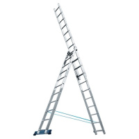 Лестница 3x9 ступеней алюминиевая треxсекционная Pоссия (97782) фото в интернет-магазине Мегастроймаркет