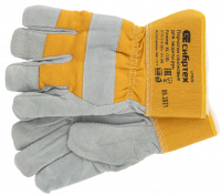 Перчатки спилковые комбинированные усиленные утолщенные размер XL Сибртех (679032) фото в интернет-магазине Мегастроймаркет
