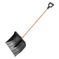 Лопата для уборки снега пластиковая 410x320x1330 мм деревянный черенок Palisad (61645)