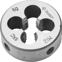 Плашка ЗУБР МАСТЕР круглая ручная для нарезания метрической резьбы М12x1.75 (4-28022-12-1.75)