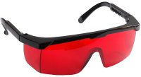 Очки STAYER защитные с регулируемыми по длине дужками поликарбонатные красные линзы с оправой (2-110457)