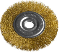 Щетка дисковая STAYER PROFESSIONAL для УШМ витая стальная латунированная проволока 0.3мм 150x22мм (35122-150)