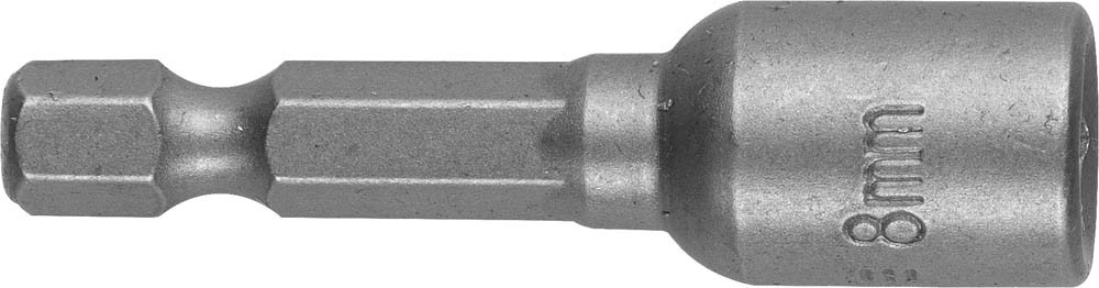 Бита STAYER "PROFI" с торцовой головкой, Нат-драйвер, магнитная, тип хвостовика - E 1/4", длина 48 мм, 8мм, 1шт (26390-08)