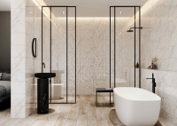 Вставка Creto Statuario Vetro White W/DEC M 25x75 NR Glossy 1 глянцевый фото в интернет-магазине Мегастроймаркет