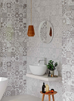 Вставка Creto Dover Patchwork Pearl W/DEC M 25х75 NR Satin 1 полуматовый фото в интернет-магазине Мегастроймаркет