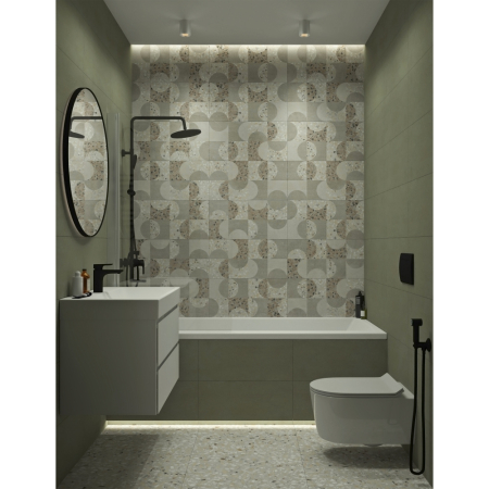 Декор Vitra Beton-Terrazzo Геометрический Лаппато Ректификат 30x60 фото в интернет-магазине Мегастроймаркет