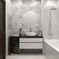 Вставка Creto Dover Vetro Ivory W/DEC M 25х75 NR Satin 1 полуматовый фото в интернет-магазине Мегастроймаркет