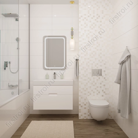 Вставка Creto Mono Quadra cloud 30х60 глянцевый фото в интернет-магазине Мегастроймаркет