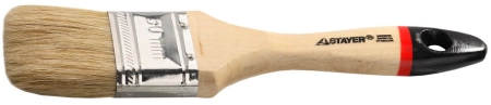 Кисть плоская STAYER UNIVERSAL-EURO светлая натуральная щетина, деревянная ручка, 50мм (0102-050)