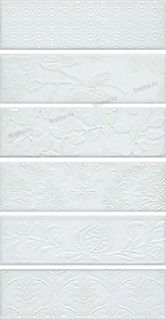 Декор Kerama Marazzi Панно Кампьелло белый 51x28.5 (6 частей) глянцевый (AD/A333/6x/2914)