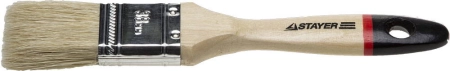 Кисть плоская STAYER UNIVERSAL-EURO светлая натуральная щетина, деревянная ручка, 38мм (0102-038)