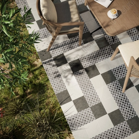 Декор Kerama Marazzi  Фреджио 3 черно-белый 20х20 глянцевый фото в интернет-магазине Мегастроймаркет