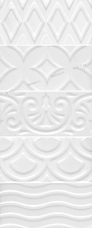 Плитка Kerama Marazzi  Авеллино белый структура mix 7.4х15 глянцевая