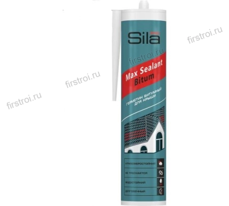 Герметик Sila PRO Max Sealant Bitum битумный для крыши 280мл SSBBR280