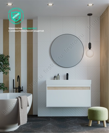 Плитка Creto  Lili Waffle snow 30х60 матовая фото в интернет-магазине Мегастроймаркет