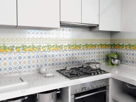 Плитка Kerama Marazzi  Сорренто орнамент 15х40 глянцевая фото в интернет-магазине Мегастроймаркет