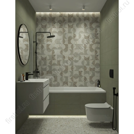 Декор Vitra Beton-Terrazzo Геометрический Лаппато Ректификат 30x60 фото в интернет-магазине Мегастроймаркет