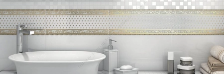 Декор Kerama Marazzi  Фонтанка зелёный 15x40 глянцевый фото в интернет-магазине Мегастроймаркет