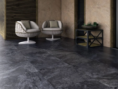 Керамогранит Kerama Marazzi  Везувий черный обрезной 60х60 матовый фото в интернет-магазине Мегастроймаркет