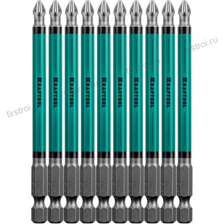 Optimum Line Биты, PH2, 100 мм, тип хвостовика E 1/4", 10 шт в блистере KRAFTOOL (26122-2-100-10)