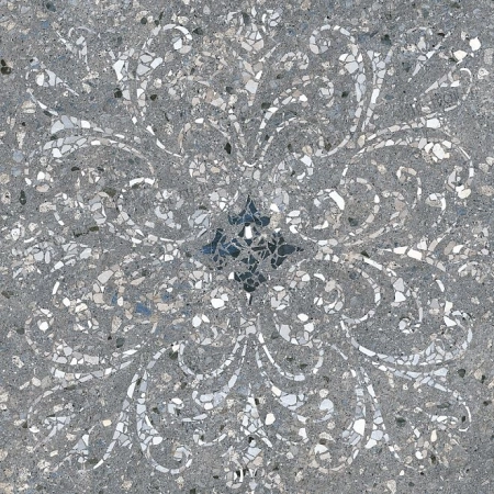 Керамогранит Kerama Marazzi  Терраццо серый тёмный декорированный обрезной 60х60 матовый