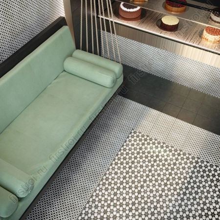 Декор Kerama Marazzi  Фреджио 1 черно-белый 20х20 глянцевый фото в интернет-магазине Мегастроймаркет