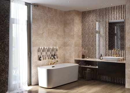 Бордюр Creto  Modello Vittoria 7х50 глянцевый фото в интернет-магазине Мегастроймаркет