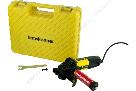 Углошлифовальная машина Hanskonner, плавный пуск, регулировка оборотов фото в интернет-магазине Мегастроймаркет