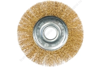 Щетка для точила 125мм посадка 20мм плоская латунированная витая проволока Matrix (74659) фото в интернет-магазине Мегастроймаркет