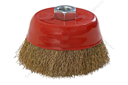 Щетка-крацовка Чашка 75xМ14 латунированная Pobedit фото в интернет-магазине Мегастроймаркет