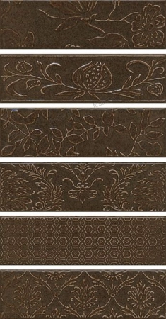 Декор Kerama Marazzi Панно Кампьелло коричневый 51x28.5 (6 частей) глянцевый (AD/D333/6x/2914)