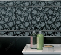 Плитка Kerama Marazzi  Аджанта цветы черный 20х30 матовая фото в интернет-магазине Мегастроймаркет