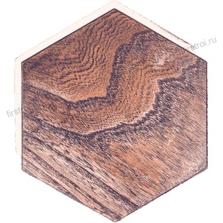 Плитка деревянная напольная Гексагон темное дерево 146х170х20 мм