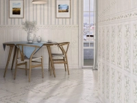Бордюр Kerama Marazzi  Багет Кантри Шик белый декорированный 5х20 матовый фото в интернет-магазине Мегастроймаркет