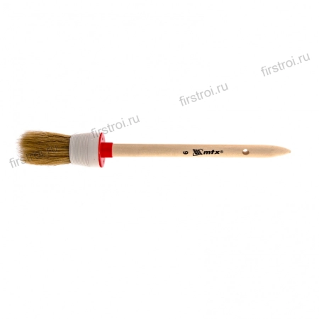 Кисть круглая №6, 30 мм натуральная щетина, деревянная ручка Matrix (82076)