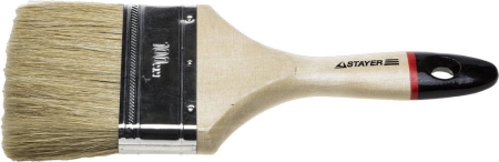 Кисть плоская STAYER UNIVERSAL-EURO светлая натуральная щетина, деревянная ручка,100мм (0102-100)