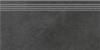 Ступень Kerama Marazzi  Дайсен черный обрезной 30х60 неполированная