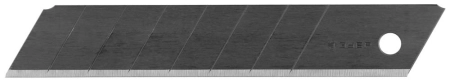 Лезвия ЗУБР ЭКСПЕРТ вороненые сегментированные улучшенная инструментальная сталь У12А 8 сегментовв боксе18мм (10шт) (09715-18-10)