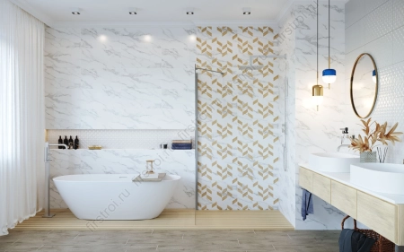 Плитка Creto  Pastel Waffle blue 30х60 матовая фото в интернет-магазине Мегастроймаркет