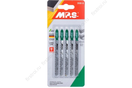 Пилка для лобзиков MPS по дереву двуxсторонние 75/100x2.2-3.2мм CV (5шт) фото в интернет-магазине Мегастроймаркет