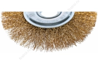 Щетка для точила 125мм посадка 20мм плоская латунированная витая проволока Matrix (74659) фото в интернет-магазине Мегастроймаркет