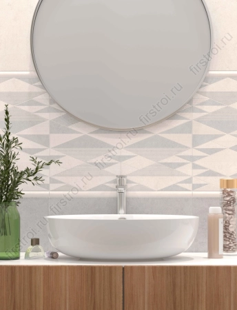 Плитка Creto  Lorenzo line серый 25х40 матовая фото в интернет-магазине Мегастроймаркет